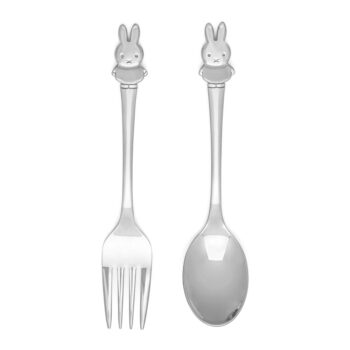 Antikoro detský príbor v striebornej farbe Miffy – Zilverstad - Image 2