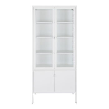 Biela kovová vitrína 80x180 cm Brisbane – House Nordic