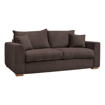 Hnedá menčestrová rozkladacia pohovka 225 cm Augustin – Bobochic Paris - Image 3