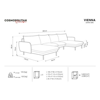 Béžová pohovka do "U" Cosmopolitan Design Vienna - Image 6