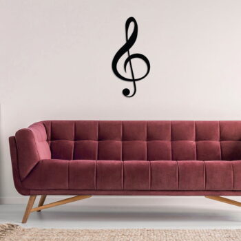 Čierna nástenná dekorácia Wallity Treble Clef – Obrázok 3