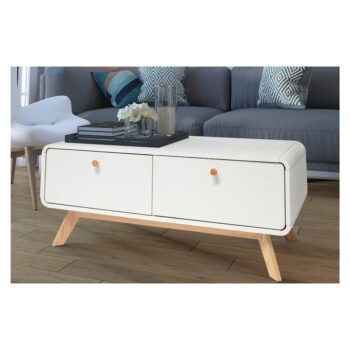 Biely TV stolík 100x40 cm Cassie - Støraa - Image 5