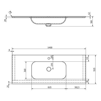 Biele umývadlo z umelého kameňa Aruba – Sapho - Image 4