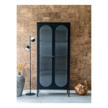 Čierna kovová vitrína 80x180 cm Adelaide – House Nordic - Image 4