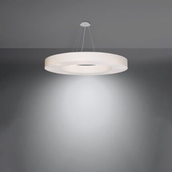 Biele závesné svietidlo s textilným tienidlom ø 90 cm Galata Slim – Nice Lamps - Image 4