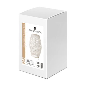 Biela bambusová stolová lampa s bambusovým tienidlom (výška  36 cm) – Casa Selección - Image 5