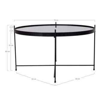 Čierny okrúhly konferenčný stolík ø 70 cm Venezia - House Nordic - Image 2