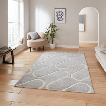 Sivý koberec 160x230 cm Linear Curve – Catherine Lansfield - Image 4