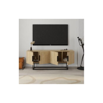 TV stolík v dekore duba v prírodnej farbe 140x55 cm Titan – Marckeric - Image 6