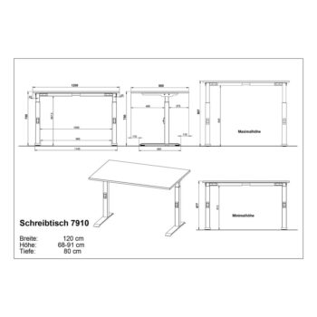 Polohovací pracovný stôl s doskou v dubovom dekore 200x240 cm Agenda – Germania - Image 6