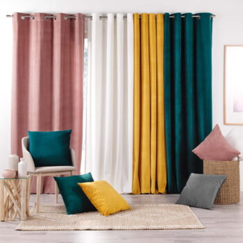 Biely zamatový záves 140x260 cm Velouriane – douceur d'intérieur – Obrázok 4
