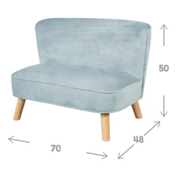 Svetlomodrá zamatová detská pohovka 70 cm Lil Sofa – Roba - Image 6