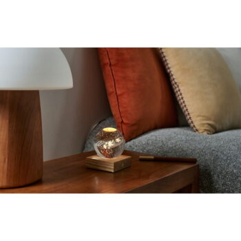 Tmavohnedá stmievateľná stolová lampa so skleneným tienidlom (výška 12 cm) Amber – Gingko - Image 4