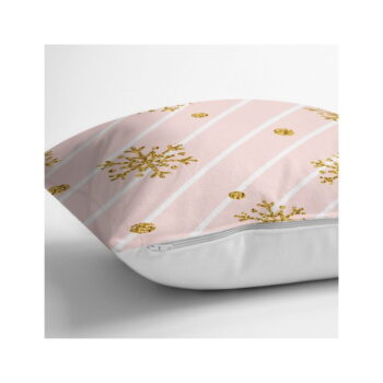 Vianočná obliečka na vankúš Minimalist Cushion Covers Gold Snowflakes, 42 x 42 cm - Image 2