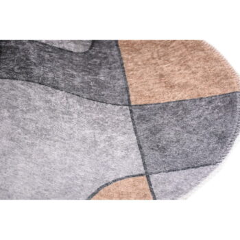 Sivý umývateľný okrúhly koberec ø 120 cm Yuvarlak – Vitaus - Image 3