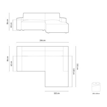 Béžová rozkladacia rohová pohovka z textílie bouclé (pravý roh) Jodie – Micadoni Home – Obrázok 2