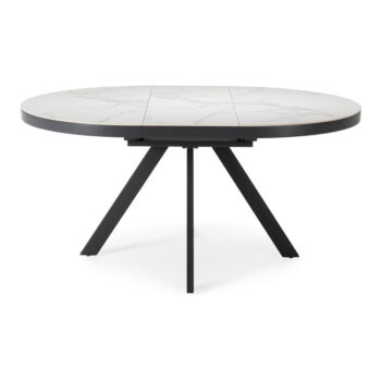 Okrúhly rozkladací jedálenský stôl s prídavnou doskou s keramickou doskou ø 120 cm Bela – Marckeric – Obrázok 6