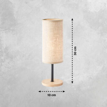 Stolová lampa v čiernej a prírodnej farbe s textilným tienidlom (výška 30 cm) Kira – Fischer & Honsel - Image 3