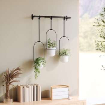 Plastový obal na kvetináč 3 ks  na bylinky/závesný a nástenný  ø 7,5 cm Triflora – Umbra - Image 11