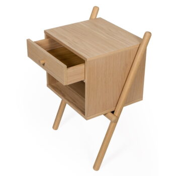 Nočný stolík v dekore duba v prírodnej farbe Wiru – Woodman - Image 5