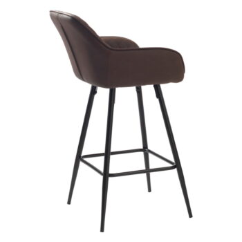 Tmavohnedá barová stolička z imitácie kože (výška sedadla 67 cm) Milton – Unique Furniture - Image 3