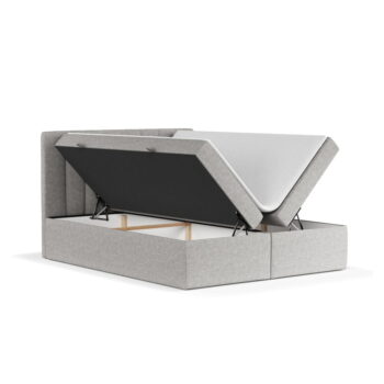 Svetlosivá boxspring posteľ s úložným priestorom 160x200 cm Novento – Maison de Rêve - Image 11