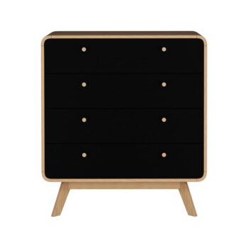 Vysoká komoda v dekore duba v čierno-prírodnej farbe 80x88 cm Cassie – Støraa
