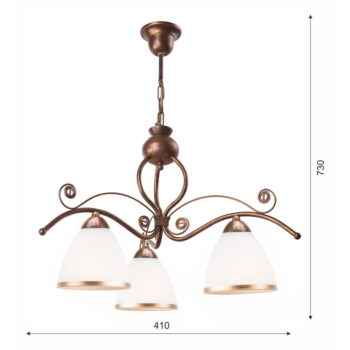 Bielo-hnedé závesné svietidlo so skleneným tienidlom ø 41 cm Retro Ii – LAMKUR - Image 8