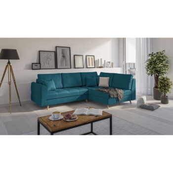Tyrkysovomodrá rohová pohovka (pravý roh) Ariella - Ropez - Image 3