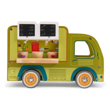 Drevené autíčko La Grande Famille Food Truck  – Moulin Roty - Image 5