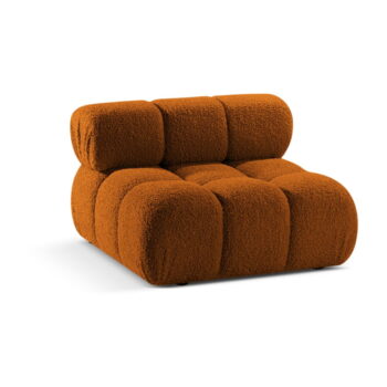 Oranžový modul pohovky z textílie bouclé (stredový diel) Bellis – Micadoni Home - Image 3