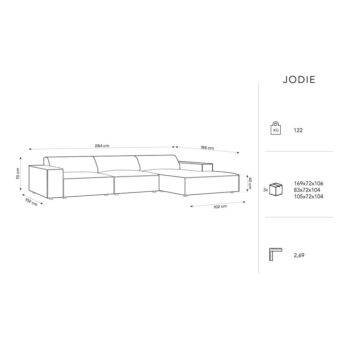 Béžová rohová pohovka z textílie bouclé (pravý roh) Jodie – Micadoni Home - Image 7