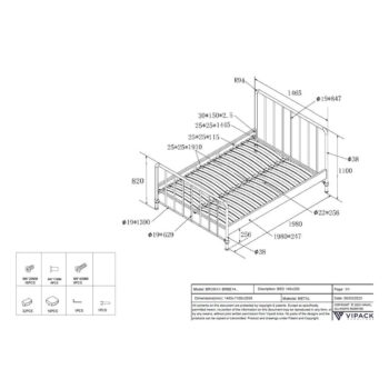 Zelená kovová jednolôžková posteľ s roštom 140x200 cm BRONXX – Vipack - Image 5