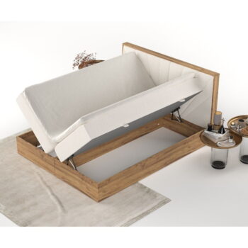 Boxspring posteľ s úložným priestorom v krémovo-prírodnej farbe 180x200 cm Asahi – Maison de Rêve - Image 6