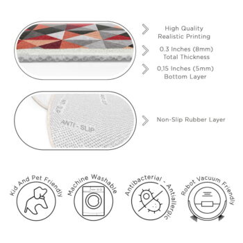 Červeno-sivý prateľný okrúhly koberec ø 120 cm Ignite – Mila Home – Obrázok 4