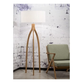 Stojacia lampa s bielym tienidlom a konštrukciou z bambusu Good&Mojo Annapurna - Image 3