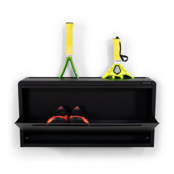 Čierna kovová výklopná závesná skrinka na topánky Sportiva – Spinder Design – Obrázok 6