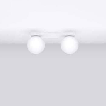 Biele stropné svietidlo so skleneným tienidlom ø 12 cm Umerta – Nice Lamps - Image 4