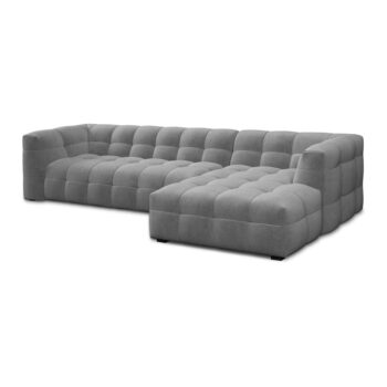 Sivá zamatová rohová pohovka Windsor & Co Sofas Vesta, pravý roh – Obrázok 2