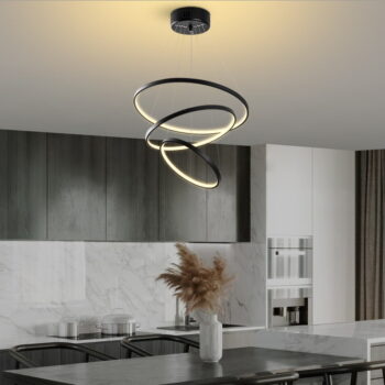 Čierne LED závesné svietidlo ø 50 cm Simit – Opviq lights – Obrázok 6