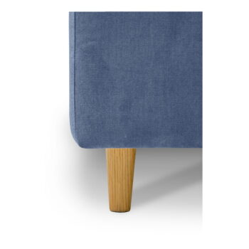 Modrá čalúnená dvojlôžková posteľ s úložným priestorom a roštom 140x190 cm Bee – Scandic - Image 7