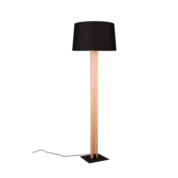 Stojacia lampa v čiernej a prírodnej farbe s textilným tienidlom (výška 150 cm) Rahul – Trio - Image 4