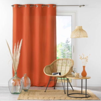 Oranžový záves z mikrovlákna 140x280 cm Absolu – douceur d'intérieur - Image 3