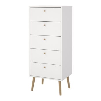 Biela vysoká komoda 50x120 cm Bodo – Tvilum - Image 8
