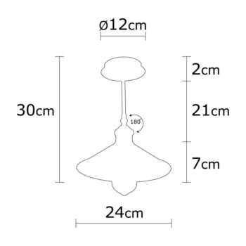 Čierne závesné svietidlo s kovovým tienidlom ø 24 cm Berceste – Opviq lights - Image 6
