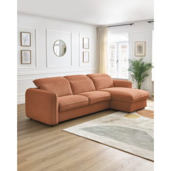 Oranžová rozkladacia rohová pohovka (variabilná) Achille – Bobochic Paris - Image 2