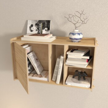 Nástenná knižnica v dekore duba v prírodnej farbe 65x30 cm Sima - Kalune Design – Obrázok 5