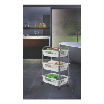 Pojazdný vozík s 3 košíkmi Metaltex Oslo, výška 63 cm - Image 2