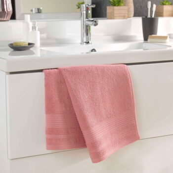 Ružový froté bavlnený uterák 50x90 cm Tendresse – douceur d'intérieur – Obrázok 2