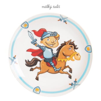 3-dielna detská porcelánová jedálenská súprava Orion Knight – Obrázok 5